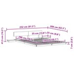 vidaXL Cadre de lit au sol avec tables de chevet blanches 150x200cm en bois massif