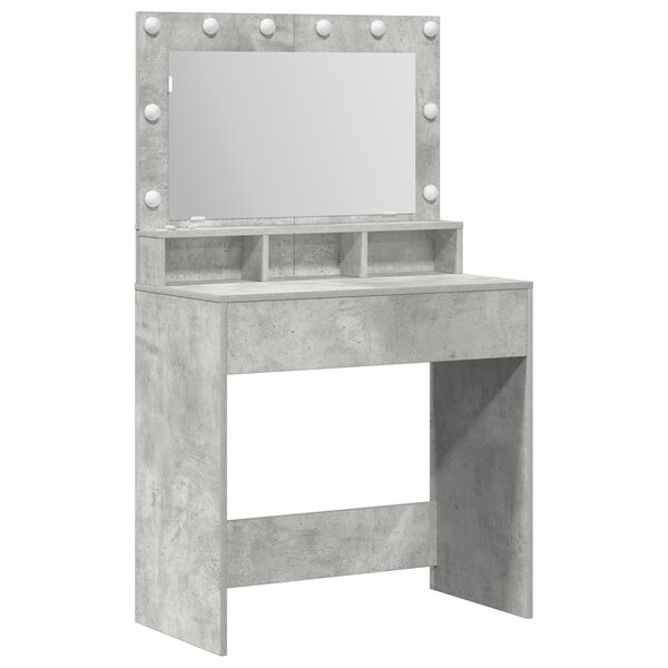vidaXL Coiffeuse Gris béton 79 x 41 x 135 cm Bois d'ingénierie
