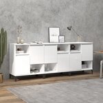 vidaXL Buffets 3 Pièces blanc brillant 60x35x70 cm bois d'ingénierie