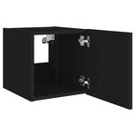vidaXL Meubles TV muraux avec lumières LED 2 Pièces noir 30 5x35x30 cm