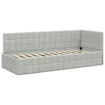 vidaXL Cadre de lit d'angle Gris clair 80 cm x 200 cm Velours