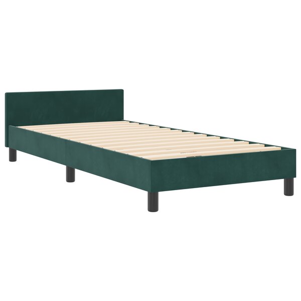 Cadre de lit vidaXL Vert foncé 100x200 cm Velours