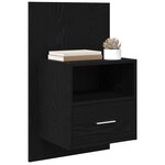 vidaXL Cabinet de chevet avec tiroir 2 Pièces Chêne noir 50 x 32.5 x 80cm