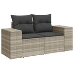 vidaXL Salon de jardin avec coussins 10 Pièces gris clair résine tressée