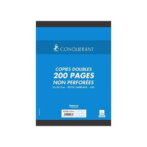 Copies Doubles Non Perforées A4 200p 70g Petits Carreaux Sous Film Blanches CONQUÉRANT