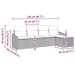 vidaXL Ensemble de canapé de jardin 5 Pièces Beige Poly rotin