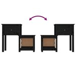vidaXL Tables de chevet 2 Pièces Noir 79 5x38x65 5 cm Bois de pin massif