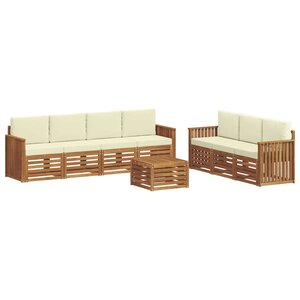 vidaXL Ensembles de canapés avec coussin 8 Pièces Naturel et Crème