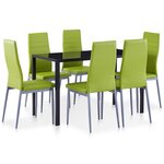 vidaXL Ensemble à dîner 7 Pièces Vert