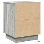 vidaXL Cabinet de chevet avec tiroir avec 2 Pièces Gris 39 x 34.5 x 50 cm