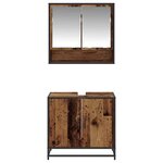 vidaXL Ensemble de mobilier de salle de bain 2 Pièces Bois Ancien