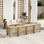 vidaXL Salon de jardin avec coussins 8 Pièces beige résine tressée
