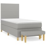 vidaXL Sommier à lattes de lit avec matelas Gris clair 100x200cm Tissu