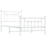 vidaXL Cadre de lit métal sans matelas et pied de lit blanc 100x190 cm
