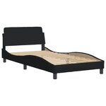 vidaXL Lit avec matelas Hvar noir 100x200 cm tissu