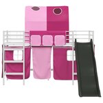 vidaXL Lit mezzanine pour enfants Blanc et rose 90 x 190 cm Métал