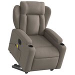 vidaXL Fauteuil inclinable de massage électrique Taupe Tissu