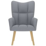 vidaXL Chaise de relaxation Gris clair Tissu