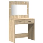 Ensemble de table de maquillage 3 pièces vidaXL en bois d'ingénierie chêne Sonoma