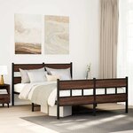 vidaXL Cadre de lit en métal sans matelas chêne marron 160x200 cm