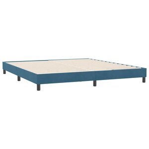 vidaXL Cadre de lit sans matelas bleu foncé 180x220 cm velours