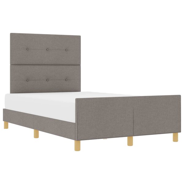 vidaXL Cadre de lit avec tête de lit Taupe 120 x 190 cm tissu