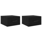vidaXL Cabinet de chevet 2 Pièces Chêne noir 35 x 35 x 20 cm