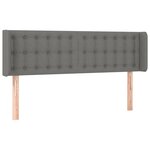 vidaXL Tête de lit à LED Gris foncé 147x16x78/88 cm Tissu