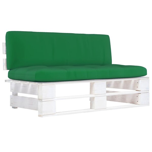 vidaXL Canapé central palette de jardin Blanc Bois de pin imprégné
