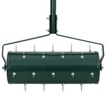 vidaXL Roller à gazon tiré avec des pinces aérateur Vert 128 x 38 cm