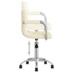vidaXL Chaise pivotante de salle à manger Crème Tissu