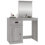 vidaXL Coiffeuse avec miroir sonoma gris 90x50x132 5cm bois ingénierie