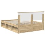 vidaXL Cadre de lit avec tête de lit Sonoma 140 x 200 cm Pin massif