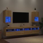 vidaXL Meubles TV avec lumières LED 2 Pièces chêne sonoma 30 5x30x60 cm