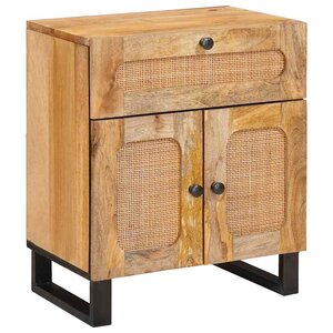 vidaXL Cabinet de chevet Naturel 50 x 33 x 60 cm Bois de mangue massif