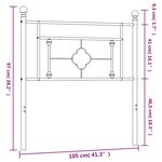 vidaXL Tête de lit métal noir 100 cm