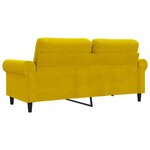 vidaXL Canapé à 2 places Jaune 140 cm Velours