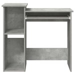 vidaXL Bureau avec étagères gris béton 84x40x78 cm bois d'ingénierie
