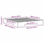 vidaXL Cadre de lit surélevé Marron 180 x 200 cm Bois massif en pin