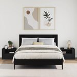 vidaXL Tables de chevet murales 2 Pièces noir 45x30x35 cm