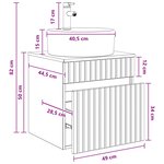 vidaXL Meuble de lavabo mural Blanc brillant 49 x 44 5 x 65 cm