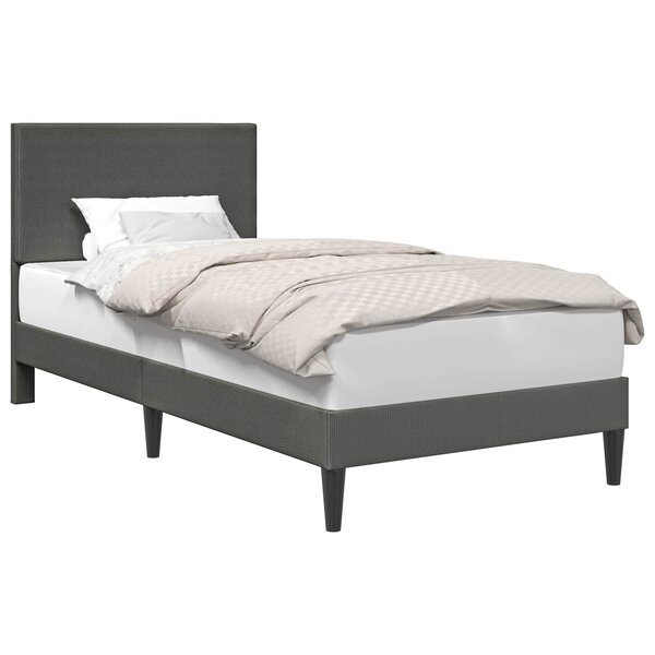 vidaXL Cadre de lit Gris foncé 90 x 200 cm Tissu en velours côtelé