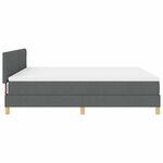 vidaXL Lit à ressorts avec matelas Gris foncé 180 x 200 cm tissu