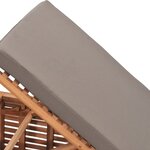 vidaXL Chaise longue avec coussin gris foncé Bois de teck solide