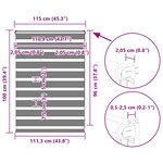 vidaXL Store zèbre blanc 115x100 cm largeur du tissu 110 9cm polyester