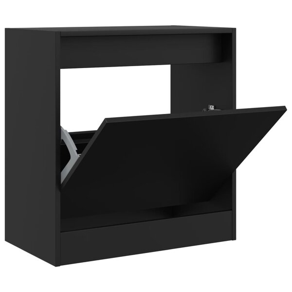 vidaXL Armoire à chaussures noir 60x34x63 5 cm bois d'ingénierie