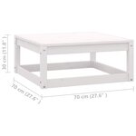 vidaXL Repose-pieds de jardin avec coussins lot de 2 Blanc Bois de pin