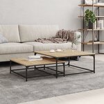 vidaXL Tables basses gigognes 2 Pièces chêne sonoma bois d'ingénierie