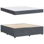 vidaXL Cadre de lit avec matelas Gris foncé 180 x 200 cm Velours