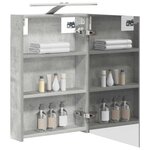 vidaXL Armoire Miroir de Salle de Bain Gris béton 40 x 10 5 x 60 5 cm